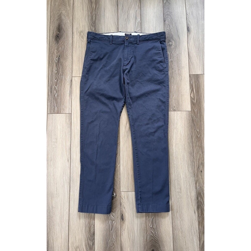 J.Crew Flex Slim Fit Blue Chino Pants Mens Sz 32x30 Cotton Blend Pockets